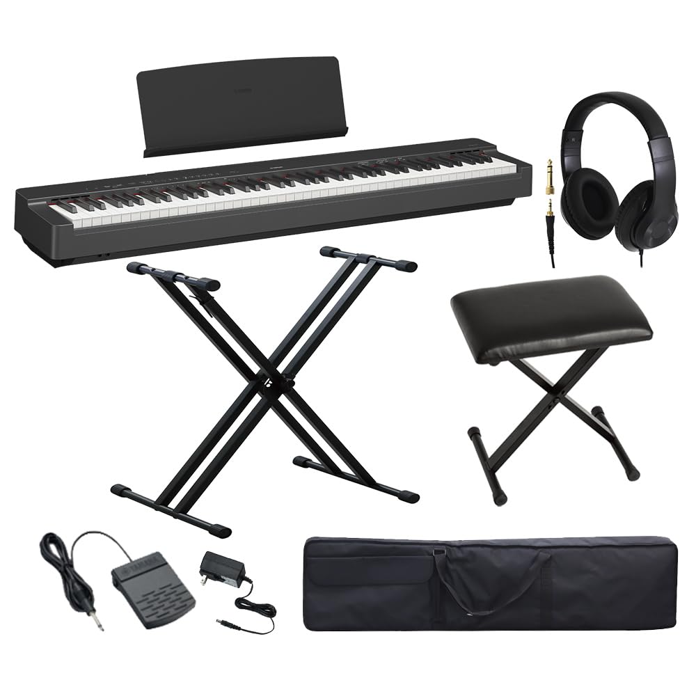 Amazon | YAMAHA P-225B ブラック 電子ピアノ 88鍵盤 Xスタンド・Xイス 