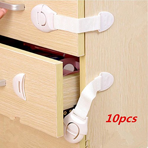 10x Cajón Armario Gabinete cajones de la puerta de bloqueo de seguridad Cierres de Seguridad Producto de seguridad para bebés los niños