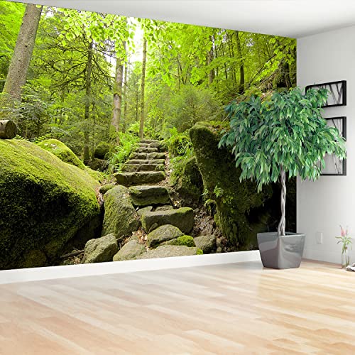 Papier peint camouflage Tulup 312x219cm décor sentier forestier