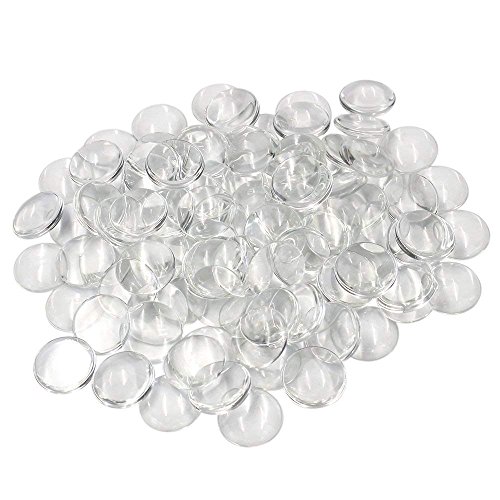 100 Pcs Glass Dome Cabochons Gemstone Clear Round Tiles Cameo (30mm)