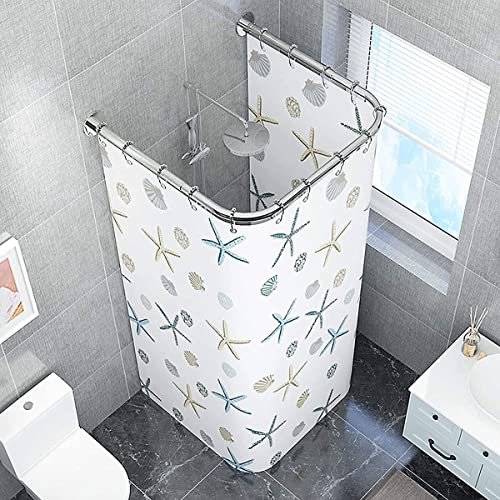 Tringle à rideau de douche d'angle extensible et réglable en acier - 2