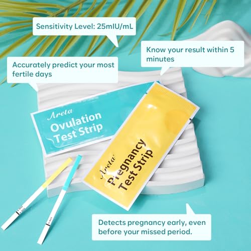 Image of Areta Ovulation & Pregnancy Test Strips, 20 LH + 10 hCG Combo Kit | At-Home Fertility Tracking; Convenient LH and hCG Testing; Expiration Date 11 /17 /2026