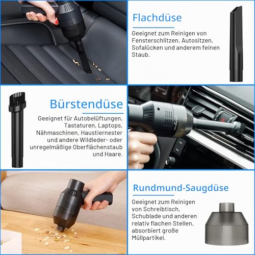 Dealswin Computer Staubsauger Tastaturreiniger wiederaufladbarer Mini-Staubsauger, kabelloser tragbarer Staubsauger - Reiniger zum Reinigen von Staub,Krümeln,Schrott für Laptop,Auto