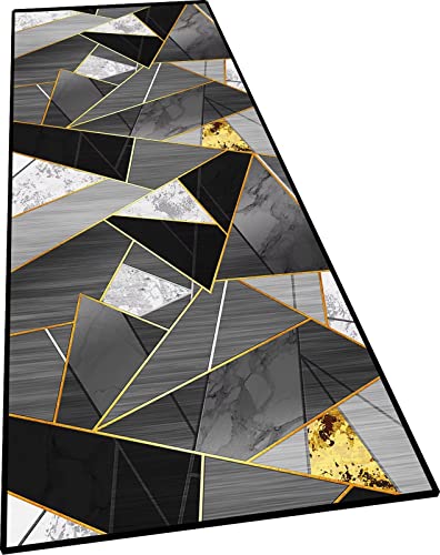 Ufamiluk Teppich läufer 40x200cm Outdoor Teppich terasse rutschfest waschbar in Waschmaschine wasserfest Wohnzimmer Teppich für Wohnzimmer küche Balkon draußen Flur Grau Weiß Schwarz ColorH Cover