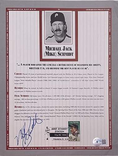 mike schmidt signed philadelphia book page bas bh71201