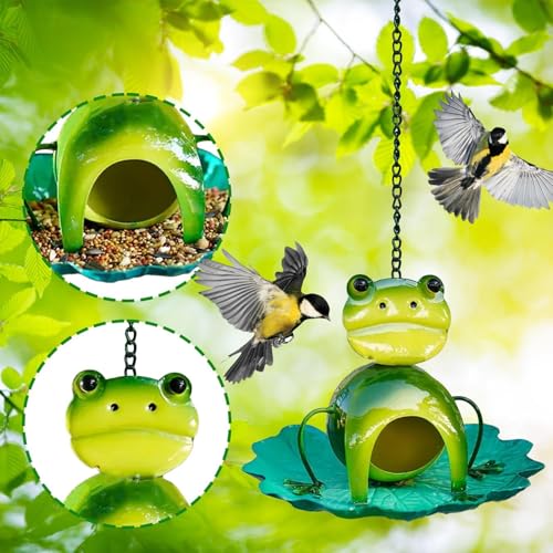 Mangeoire oiseaux design métal suspendre pour cour et extérieur