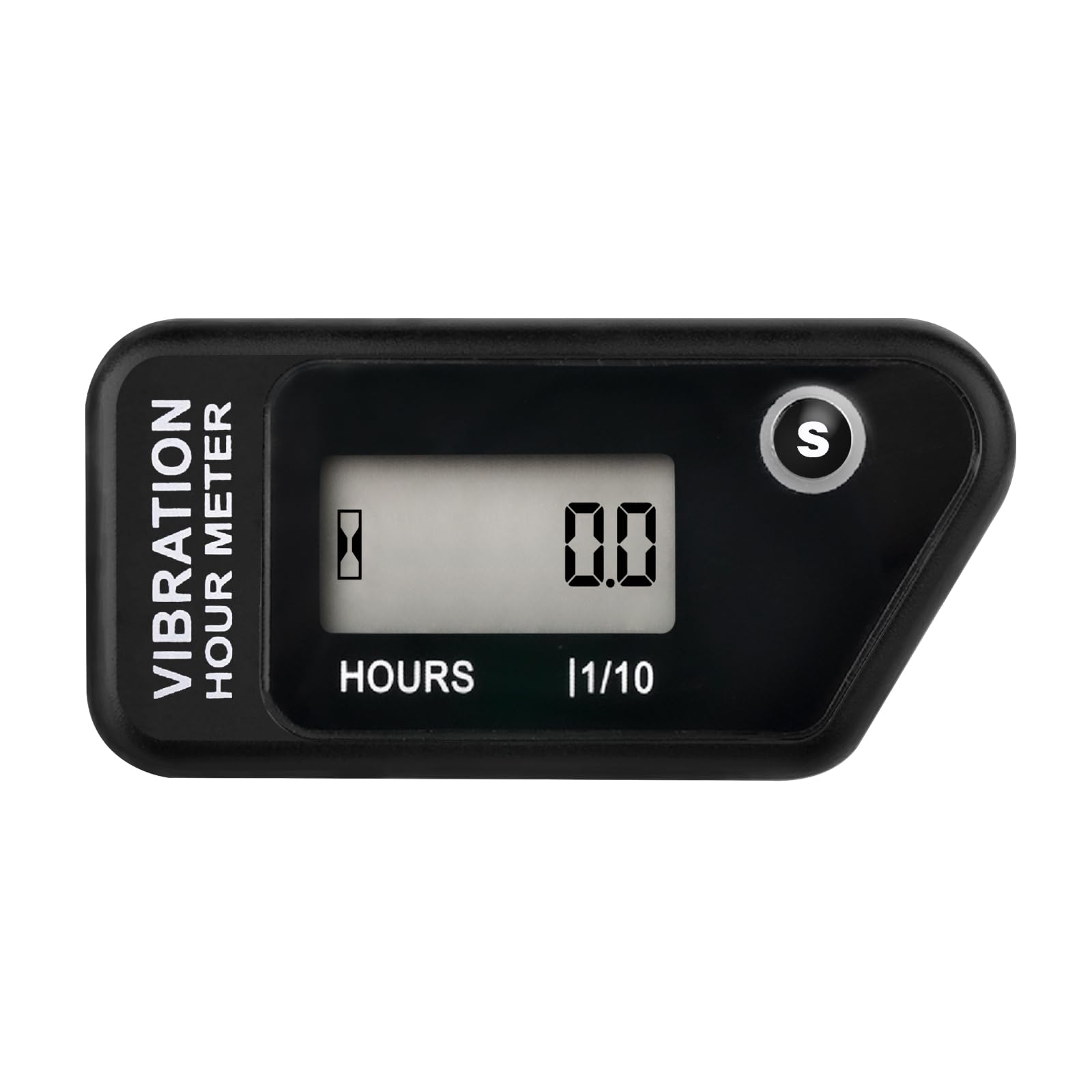 HM016B Contador Digital de Horas con Pantalla LCD,Inalámbrico,Activado por Vibración,para Todas las Máquinas de Vibración,Compresor de Aire,Generador,Moto Acuática,Cortacésped (ferroso)