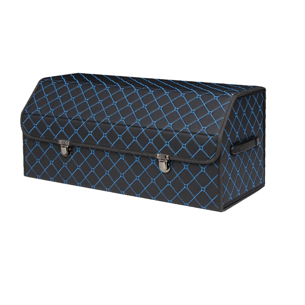 Cuero Organizadores de baúles Bolsas para Maletero del Coche Plegable Almacenamiento y organización para City Accord Fit CRZ Stream Element,D/Black Blue-L