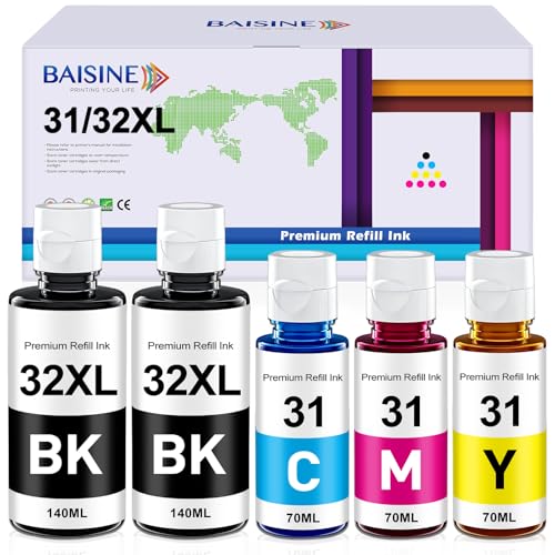 Bouteilles d'encre compatible HP 33XL 31 32XL pour Smart Tank 5105 7005