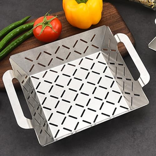 Panier de cuisson au gril en acier inoxydable à maille épaisse
