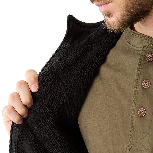 Image of Smith's Workwear Men's Smith's Workwear Sherpa-lined Plaid Micro Polarfleece Vest With Zip Pockets