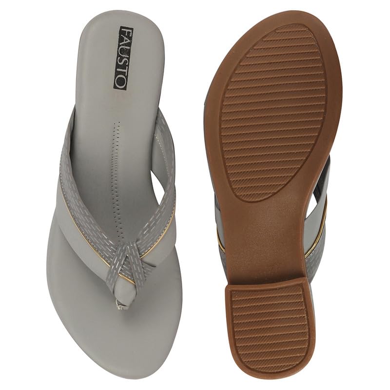 Image of FAUSTO Women's T-Strap Thong Slip On Flats Slippers