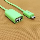  DITM® Cable Adaptateur USB A Femelle - USB Micro B Male OTG USB Host pour tablettes et Smartphones avec Port Micro USB OTG tels Samsung, Sony (1 Pièce, Vert)