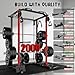Goimu R1-V4 Power Cage Rack, 2000LB Squat Rack with Cable Crossover System, Multi-Function Weight Cage, Home Gym Workout Machine with More Training Attachments (Red R1 with 120LB Weights)