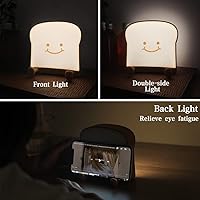 Vista 4 de ipalmay Luz nocturna de pan, lámpara de noche regulable recargable, luz de sueño de dormitorio de apagado automático con soporte para teléfono