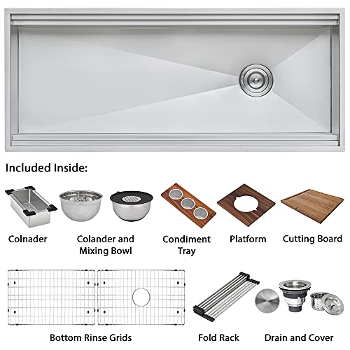 Ruvati 45-Inch Workstation Ledge Kitchen Sink Undermount 16 Gauge Stainless Steel - Rvh8333 #TOP3
