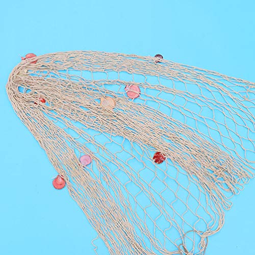Tomaibaby 200X100x0. Rede de Peixe Decorativa de 3 Cm Com Concha 1Pc Tema NÃ¡utico Rede de Peixes Fo
