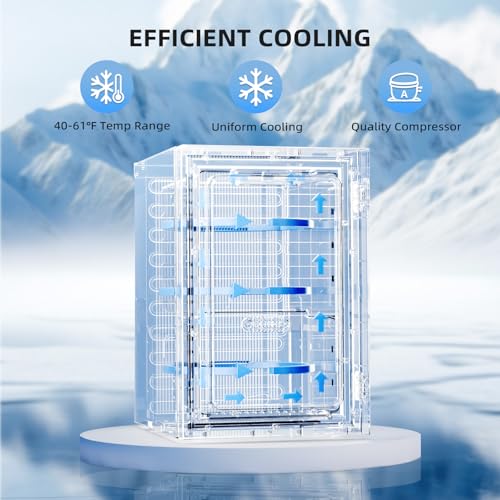 Image of Antarctic Star 18L Beverage Refrigerator Cooler 24Can, Mini Fridge with Quiet Compressor, LED Light,Freestanding Small Fridge with Electronic Temperature Control for Home and Bar(40-61 ℉)