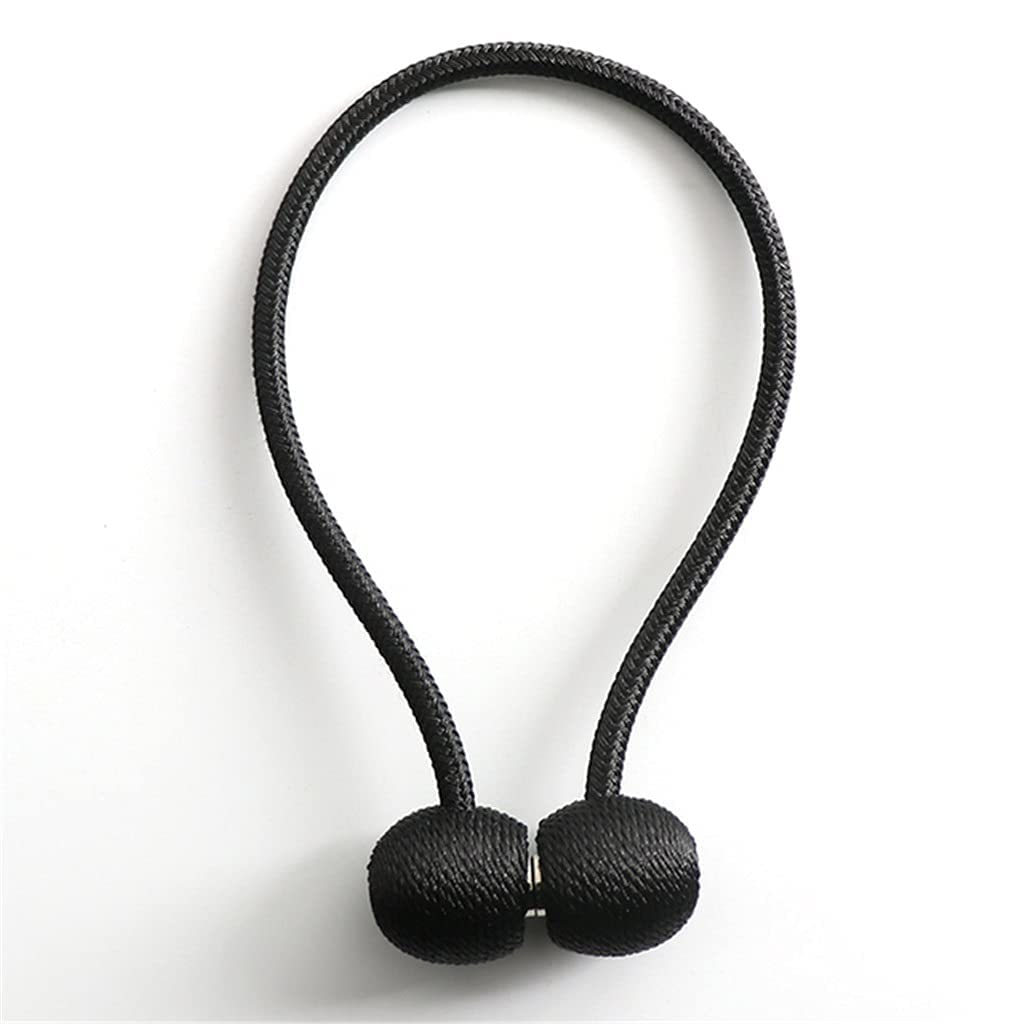 Embrasses De Rideau À Boule Magnétique, 2 Pièces, Accessoires De Corde, Supports De Dos, Clips De Boucle, Crochet, Marron (Noir)