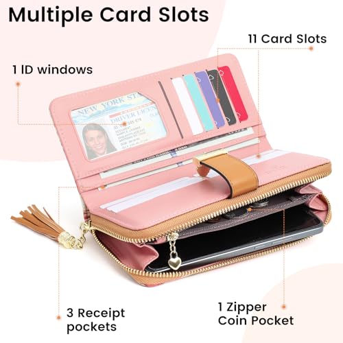 Image of Pomelo Best RFID Wallets for Women with Multiple Card Slots and Cellphone Compartment, Womens Wallet
