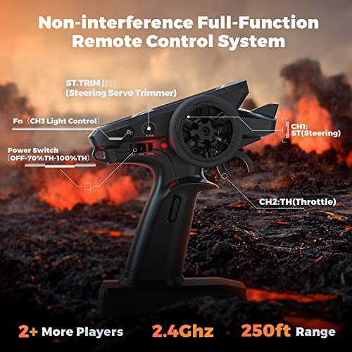 Image of BEZGAR HP161 High Speed 1:16 4X4 Off-Road Remote Control Truck, Waterproof Electric Hobby Grade RC Cars All Terrain Toy Truck with Upgrade Chassis for Kidia€ Adults Two Batteries ,30+ Mins Playtime