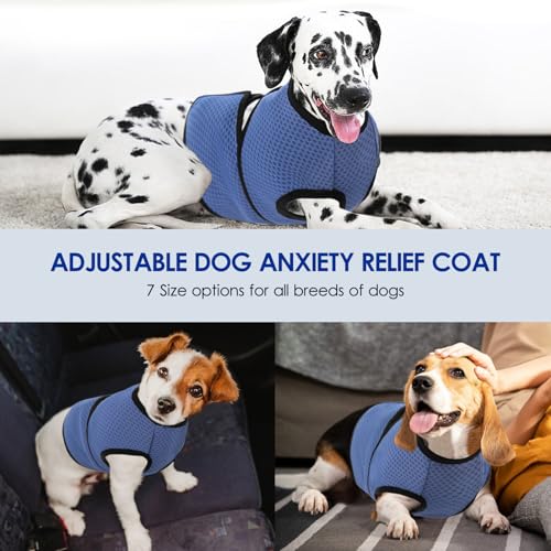 Image of KOESON Dog Anxiety Calming Vest, Breathable Dog Thunder Jacket, Adjustable Pet Stress and Anxiety Relief Shirt for Thunderstorm, Fireworks, Grooming, Vet Visit, Travel, Separation, XS-3XL