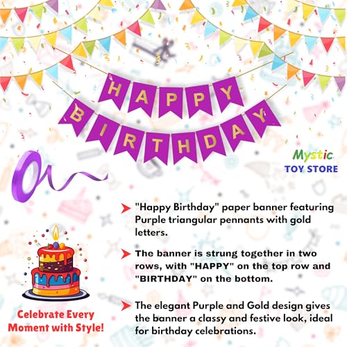 Image of 1st Happy Birthday Decoration Kit Purple for 1 year Old Boys Girls Baby with Number One Party Decorations Decor Celebration Items Item Set Combo Reusable Paper Banner