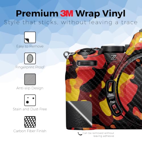 Image of Carbon Fiber Camera Skin Compatible with Nikon Z5 II (2025) - Warm Modern Camo - Premium 3M Vinyl Protective Wrap Decal Cover - Easy to Apply | Crafted in the USA by MightySkins