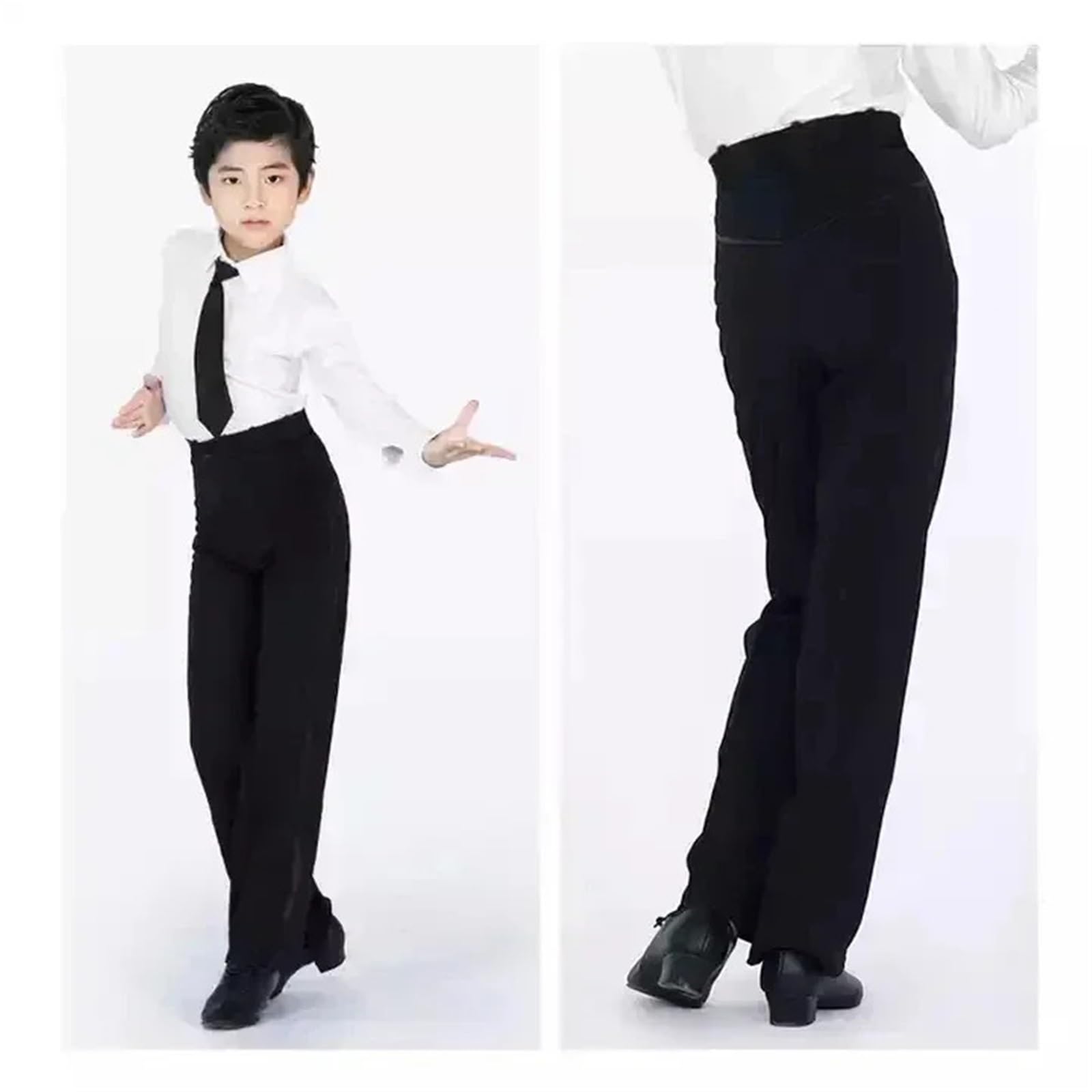 Pantaloni da Ballo Latino Uomo Pantaloni da Ballo Latino for Uomo, Neri, Professionali, for Ragazzi e Adulti, in Raso, for Salsa, Tango, Rumba, Samba, cha, Pantaloni Latini(3XL 2.3 Waist 78cm)