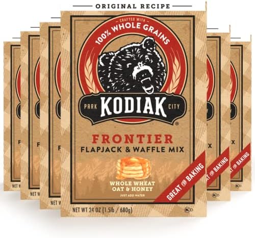 Kodiak Cakes Frontier Pancake, Flapjack and Waffle Mix, Original, 24 Ounce (Pack of 6) (10705599011167)