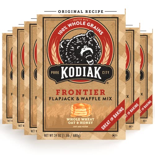 Kodiak Cakes Frontier Pancake, Flapjack and Waffle Mix, Original, 24 Ounce (Pack of 6) (10705599011167)