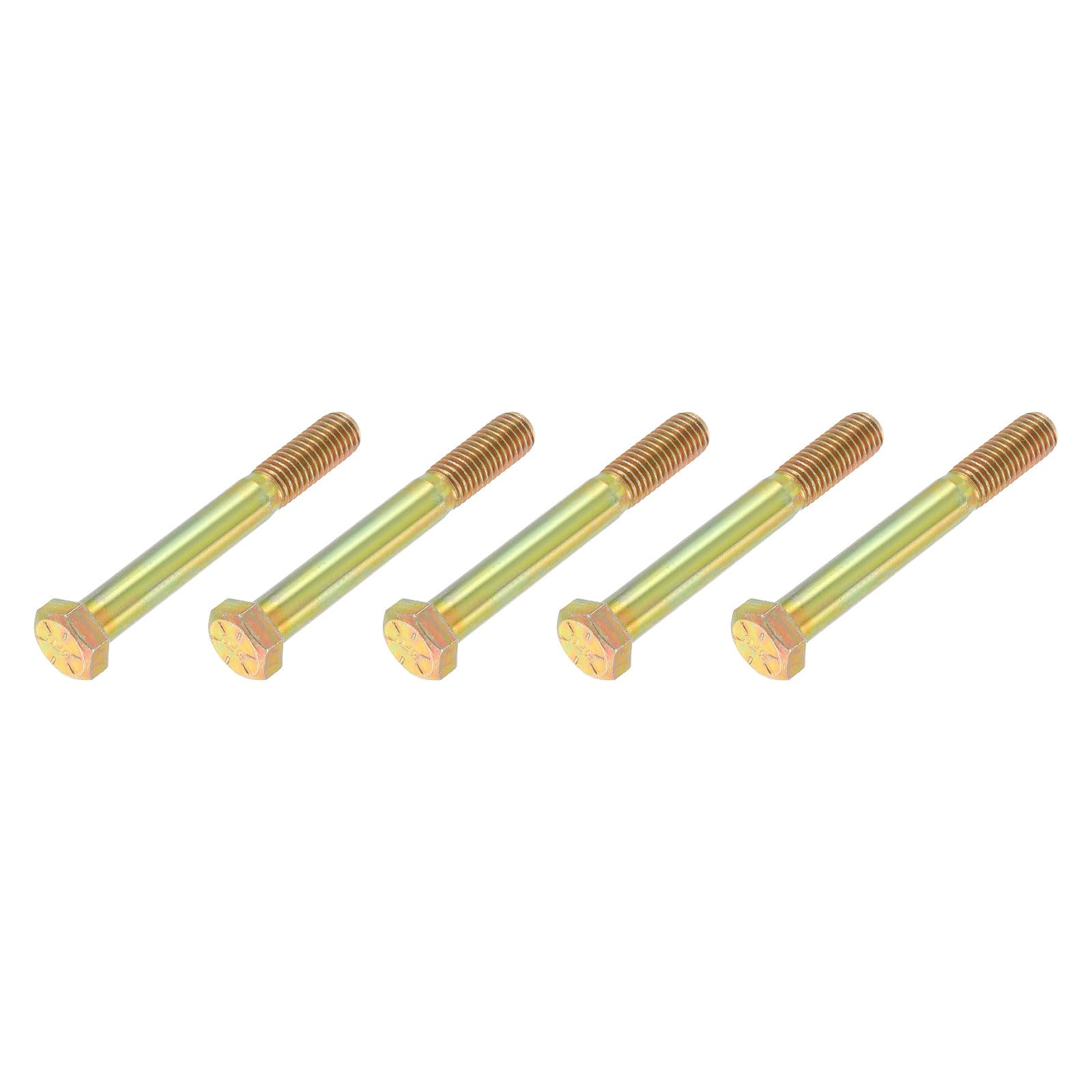 METALLIXITY Hex Bolts (1/2-13 x 4") 5Pcs, 8 Grade Carbon Steel Zinc Plated, UNC Coarse Thread, External Hex Drive