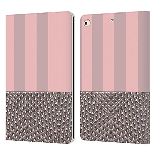 Étui portefeuille cuir iPad 9.7 texture contrastée or rose unique