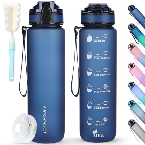 HASAGEI Drinkfles, 1 liter, BPA-vrij, Tritan slijtvast
