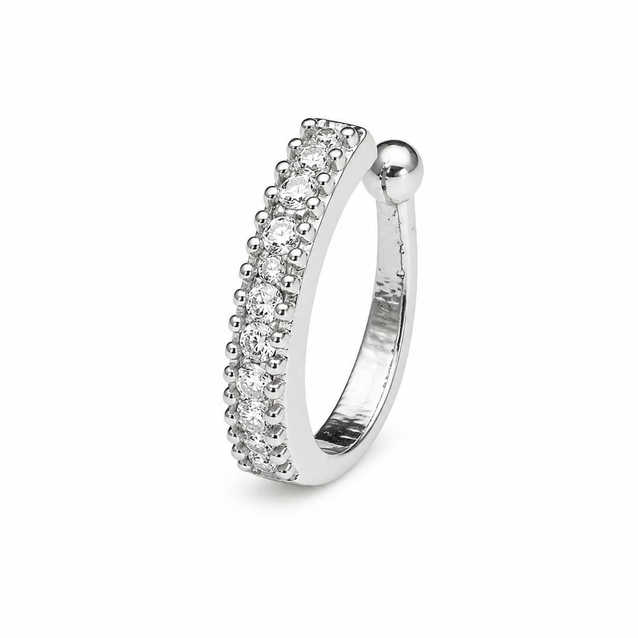 Jewellery Exclusively Saniya Styled With Sparkling Stones Fancy Designer Press On Nose Ring/Pin For Women/Girls.-image-13