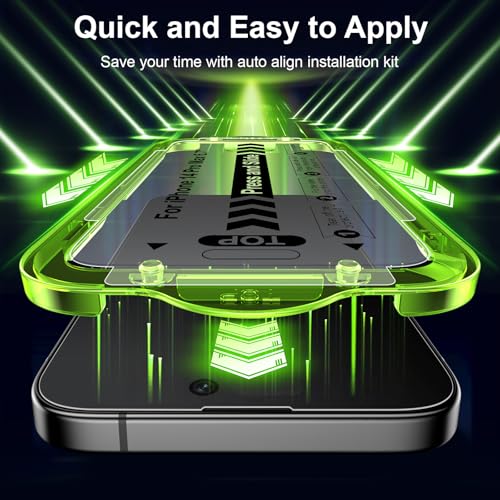 Image of Esanik [2+2 Pack for iPhone 14 Pro Max Privacy Screen Protector - Anti-Spy Tempered Glass & Camera Lens Cover, Military-Grade 9H Hardness, Anti-Scratch, Flawless Fit Tray