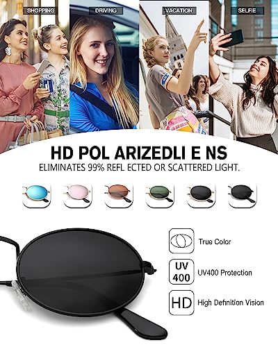 Pro Acme Retro Oval Metal Polarized Sunglasses for Women Men Small Trendy 90s Vintage Shades4