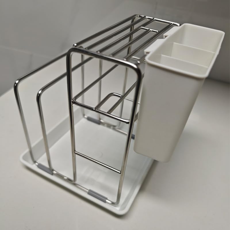 スタンド 省スペース ステンレス鋼 防錆 水受けトレー付き 通気性 多機能収納 キッチン収納スタンド キッチン台所・食卓用