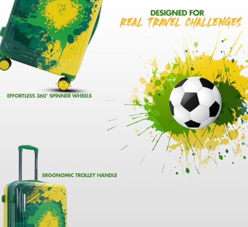 Image of AMERICAN TRAVELLER GlideSport Trolley Bags | TSA Type Lock | Durable Hard Shell, 360 Disk Wheels, TSA Type Lock, Heavy-Duty Lining, Football Splash