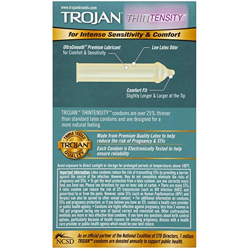 Trojan 2724447631242 Thintensity Ultrasmooth Lubricated Condoms thumb #1