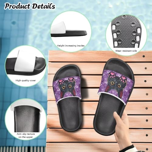 Image of Unisex Slides for Girls Boys Comfortable Slippers Slides Non-slip Shower Shoes House Fashion Thick for Indoor & Outdoor Gifts