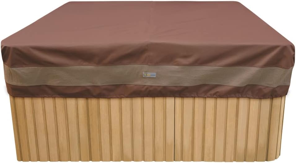 DUCKCOVERS® Ultimate Water-Resistant 86 Inch Square Hot Tub Cover Cap, Outdoor Spa Cover