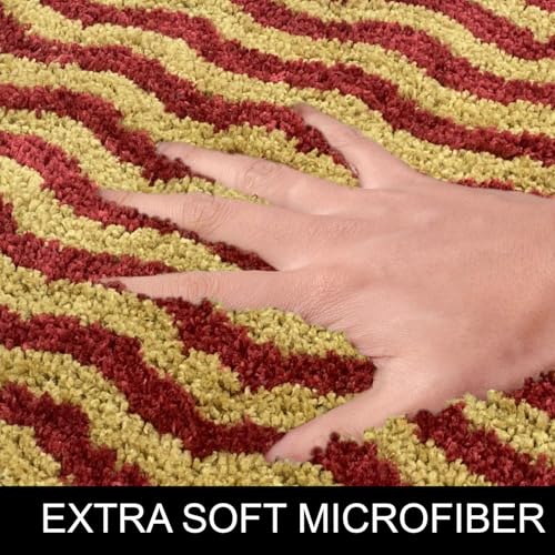 Image of Luxe Home Berlin Bath Mat Super Soft Microfiber 2200 GSM Bathroom Mats Water Soak Anti-Skid Door Mats for Home Combo, Bedroom, Floor Mat 38x58 cm (Cherry) Pack of 2