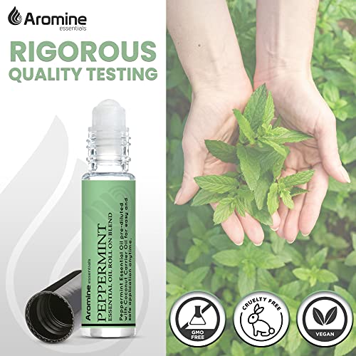 Peppermint Essential Oil Roll On, Pre-Diluted 10Ml (Pack Of 2). Premium Quality, Therapeutic Grade Topical Ready Aromatherapy Oil #TOP2