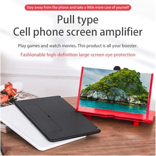 Image of Drumstone (๐๐ ๐๐๐๐ซ๐ฌ ๐๐๐ซ๐ซ๐๐ง๐ญ๐ฒ) 3D HD Mobile Screen Magnifier 12 Inch - Foldable Video Amplifier & Smartphone Stand Bracket for Comfortable Viewing Experience (White)
