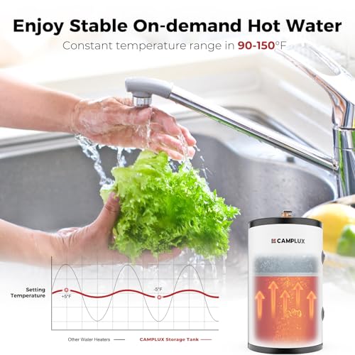 image for CAMPLUX ENJOY OUTDOOR LIFE CAMPLUX Tank Water Heater Electric,10 Gallo