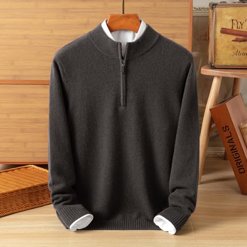 100% Wool Men's Performance Club Quarter Zip Neck Pullover Sweater4