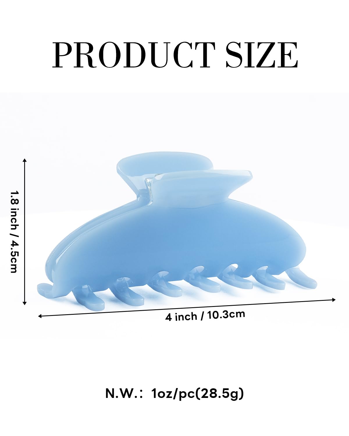MAORULU Cute Claw Clip for Women – 4'' Large Acetate Hair Clips for Thick Thin Curly Long Hair, Durable Hair Clamps Non-slip Jaw Clip, Strong Hold, Stylish French Design (Baby Blue) - Image 3