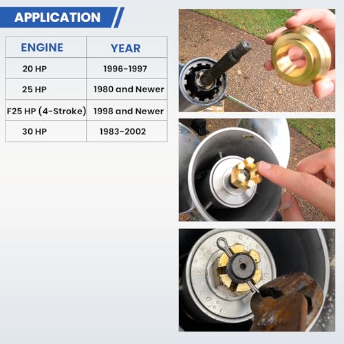 Image of Outboard Upgrade Propeller Installation Hardware Tools Kit Fits Yamaha 25-30HP, Includes Thrust Washer, Spacer, Washer, Nut and Cotter Pin