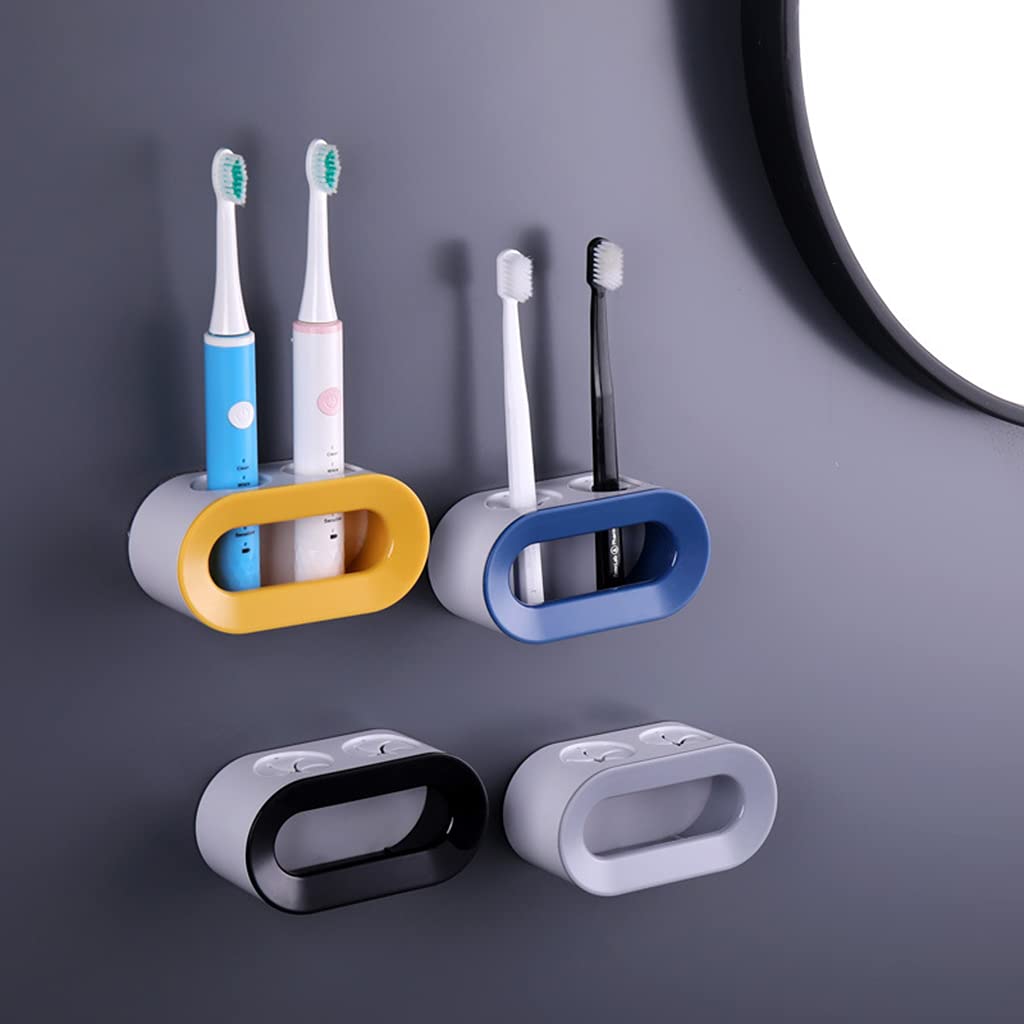 Bathroom Toothbrush Rack Double Hole Wall Mounted Electric Toothbrush Stand Punchless Adhesive Toothbrush Storage 1PC